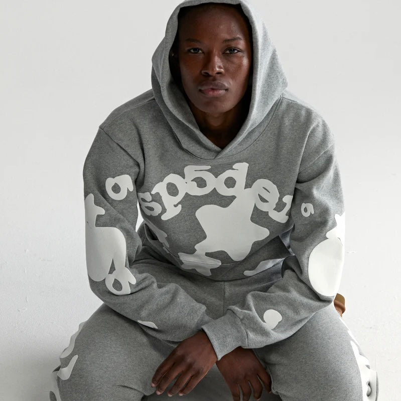 Sp5der Dark Heather Grey Beluga Hoodie