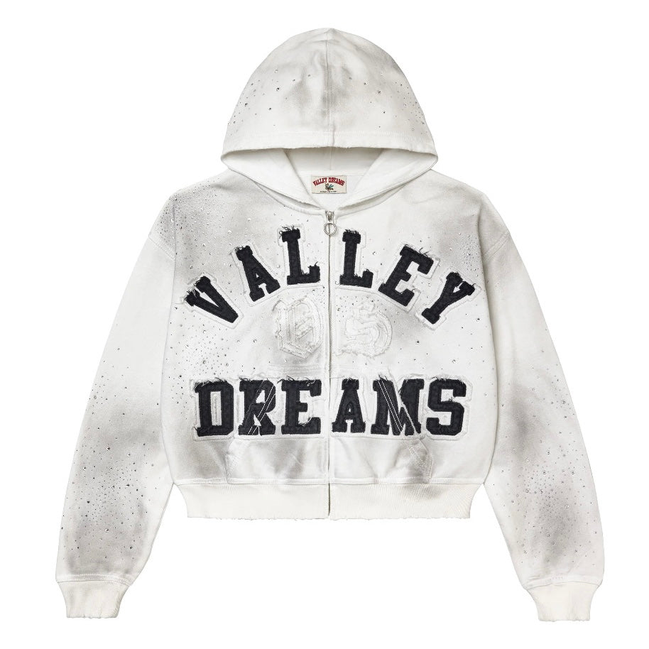 Vale White Classico Zip Hoodie