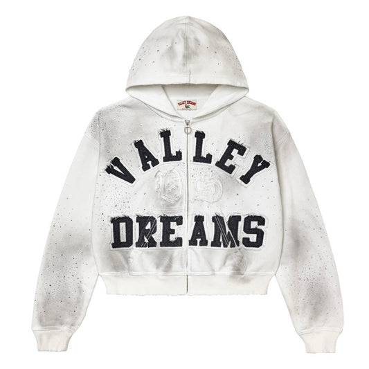 Vale White Classico Zip Hoodie
