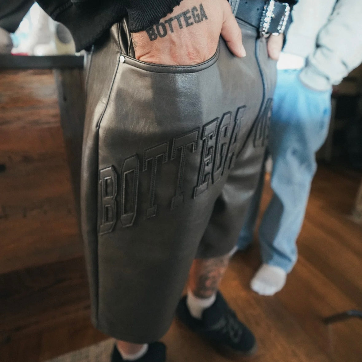 Bottega Desires Leather Shorts