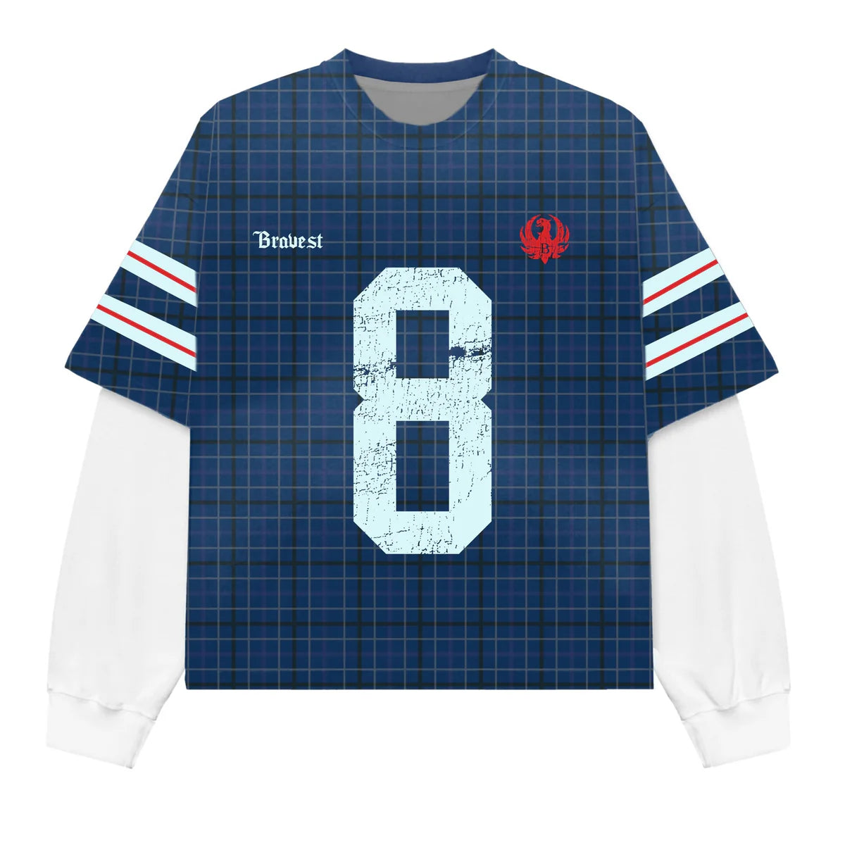 Bravest Studios Blue Plaid Thermal Long Sleeve