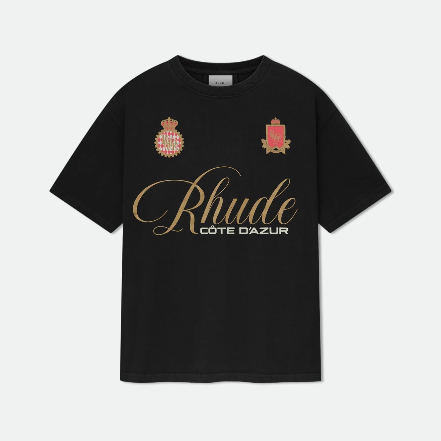 Rhude Vintage Black Script Crest T-Shirt