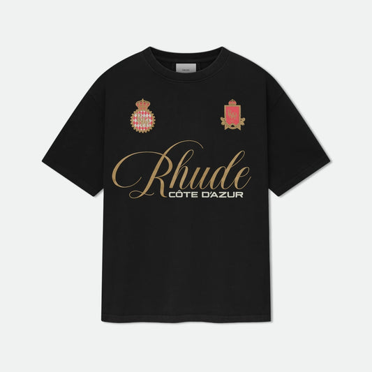 Rhude Vintage Black Script Crest T-Shirt
