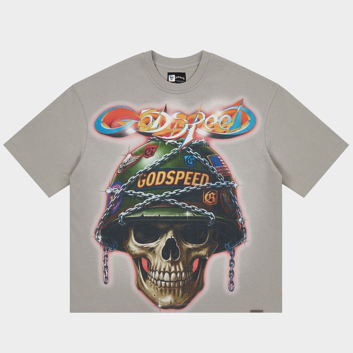 Godspeed Wolf Grey Badges of Honor T-Shirt