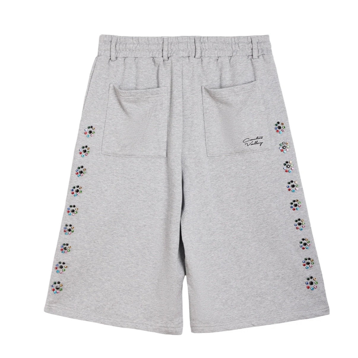 AZVA Grey Crystal Blossom Shorts
