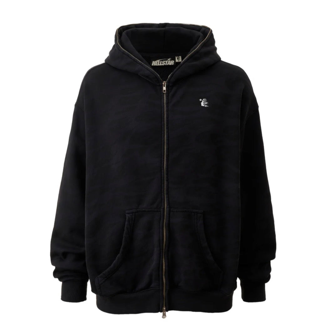 Hellstar Overdyed Cheetah Zip Hoodie