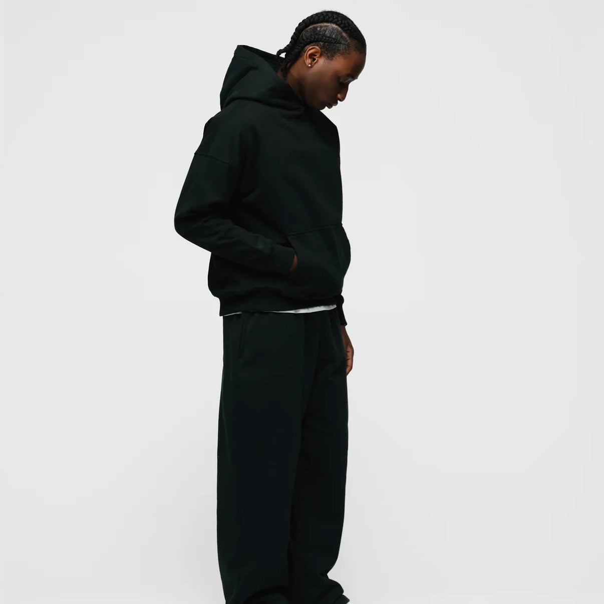 Hours Black Blank Hoodie