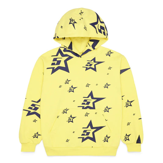 Sp5der Yellow 5Star Hoodie Front VIew