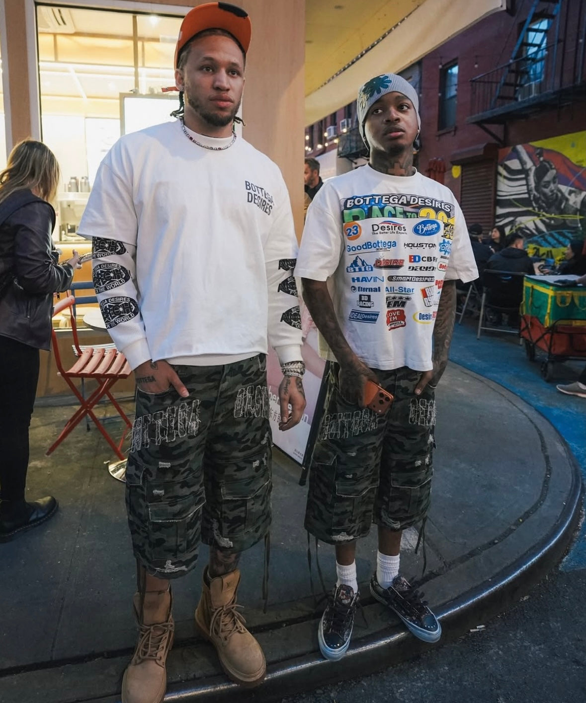 Bottega Desires Camo Cargo Shorts