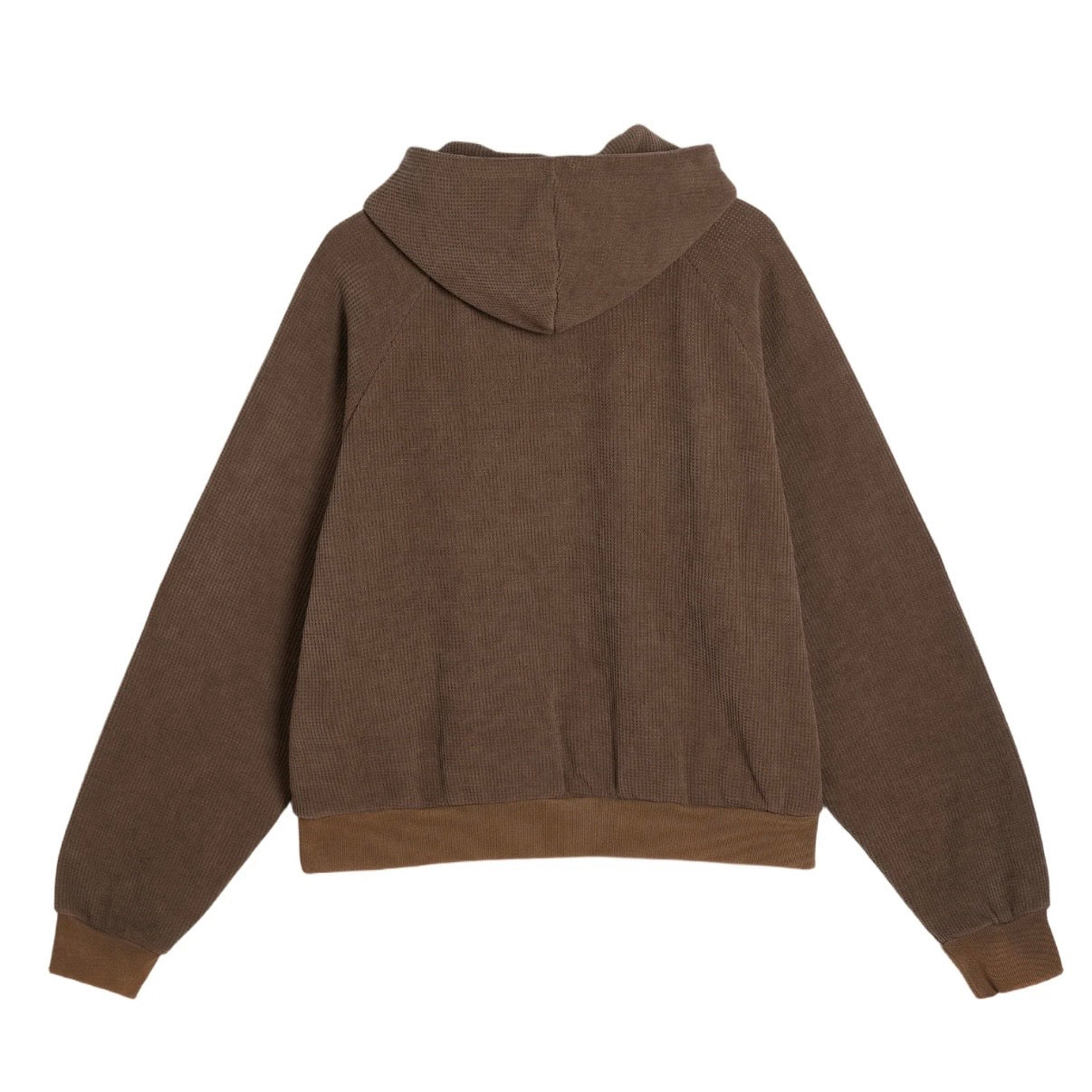 AZVA Brown Waffle Zip Hoodie