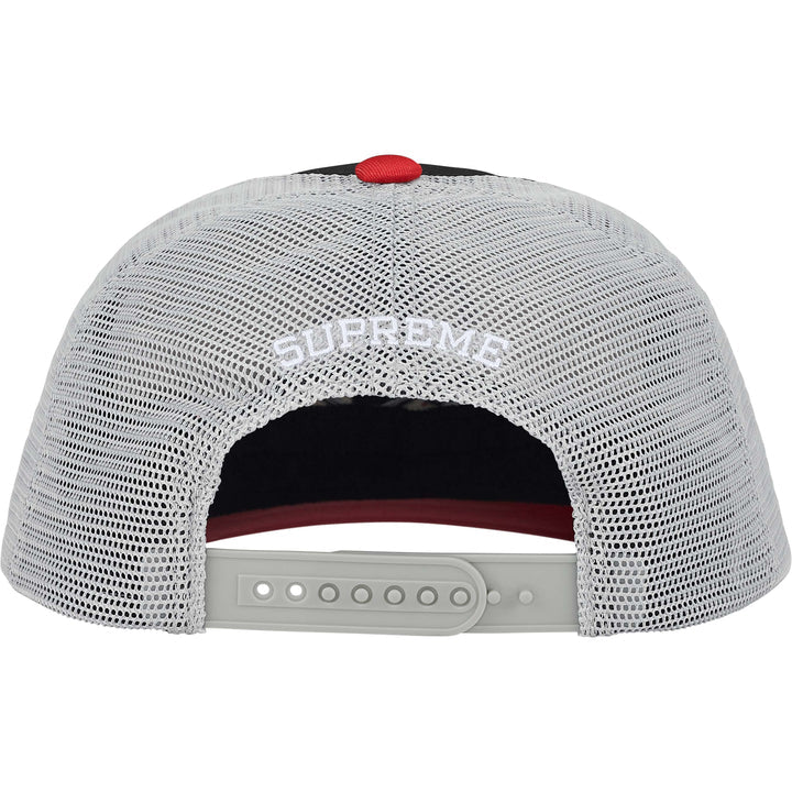 Supreme Grey Red Contrast Trucker Hat