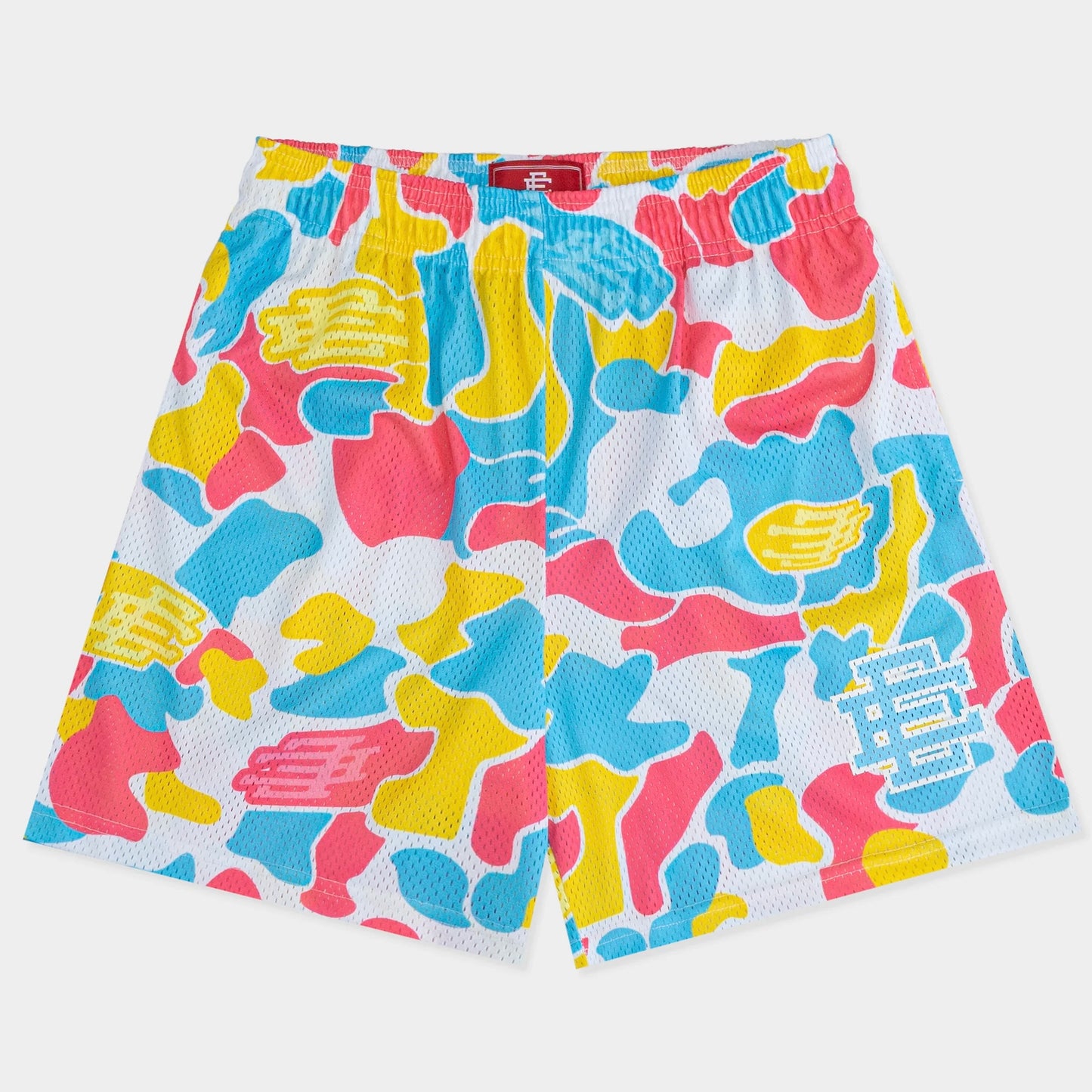 Eric Emanuel Baby Blue Pink Yellow Camo Shorts