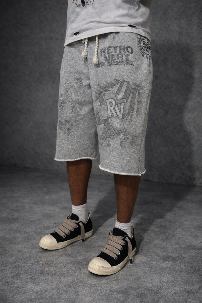 Retrovert Grey Reaper Sweat Shorts