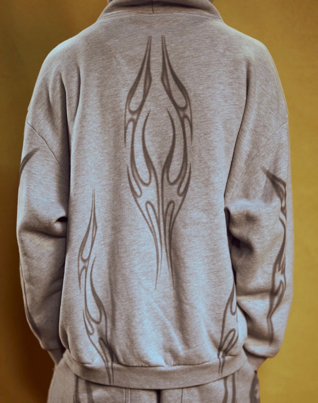 Hellstar Heather Grey Holy Cross Zip Hoodie