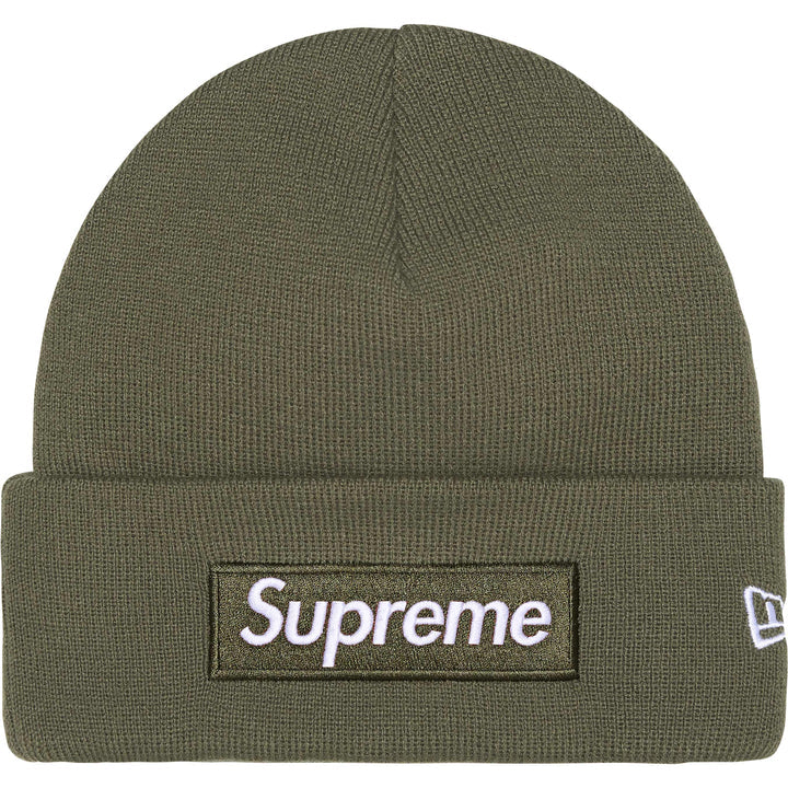 Supreme New Era Light Olive Box Logo Beanie