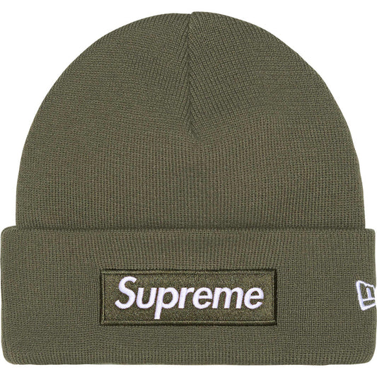 Supreme New Era Light Olive Box Logo Beanie