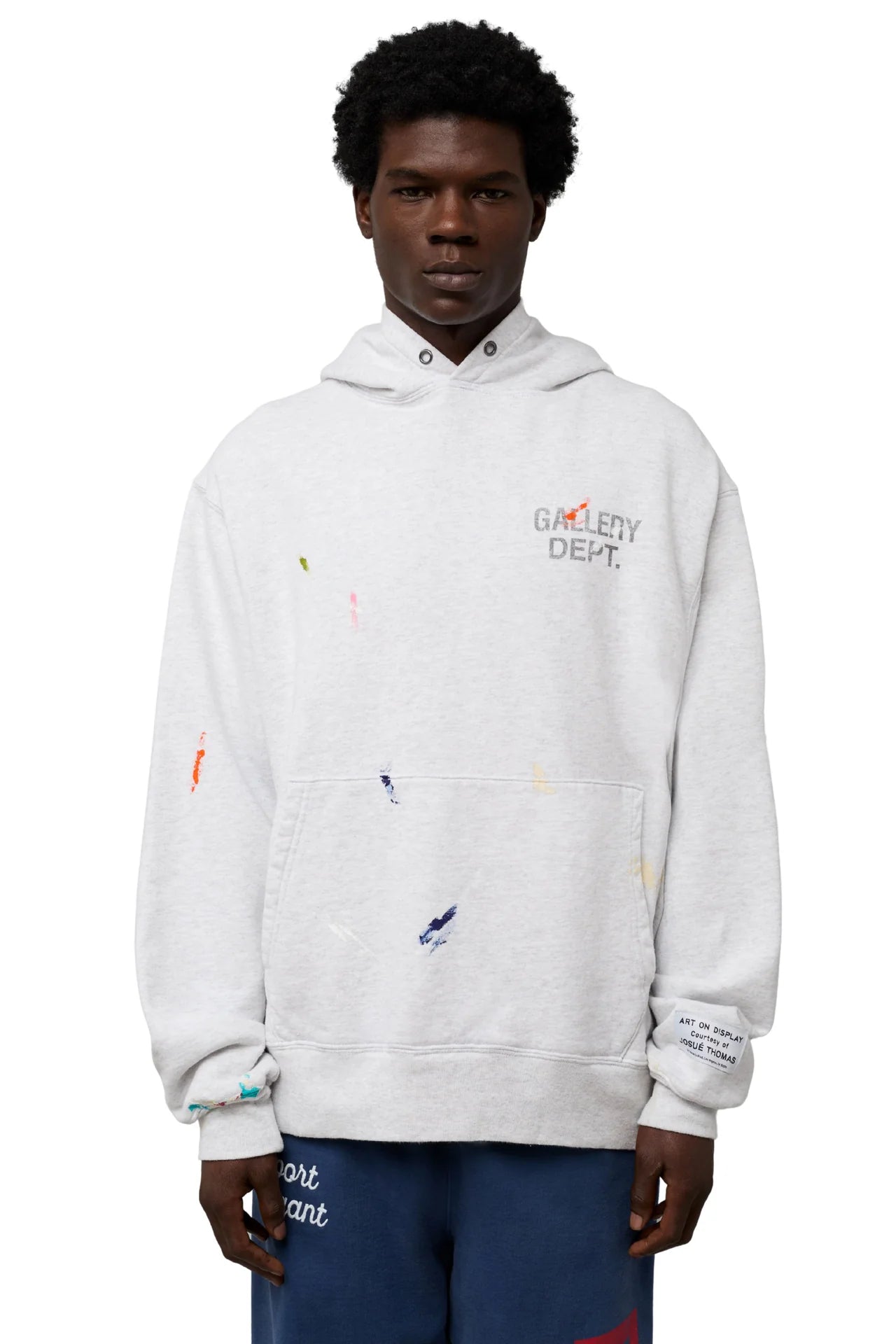 Gallery Dept Light Heather Grey Logo Paint Splattered Hoodie