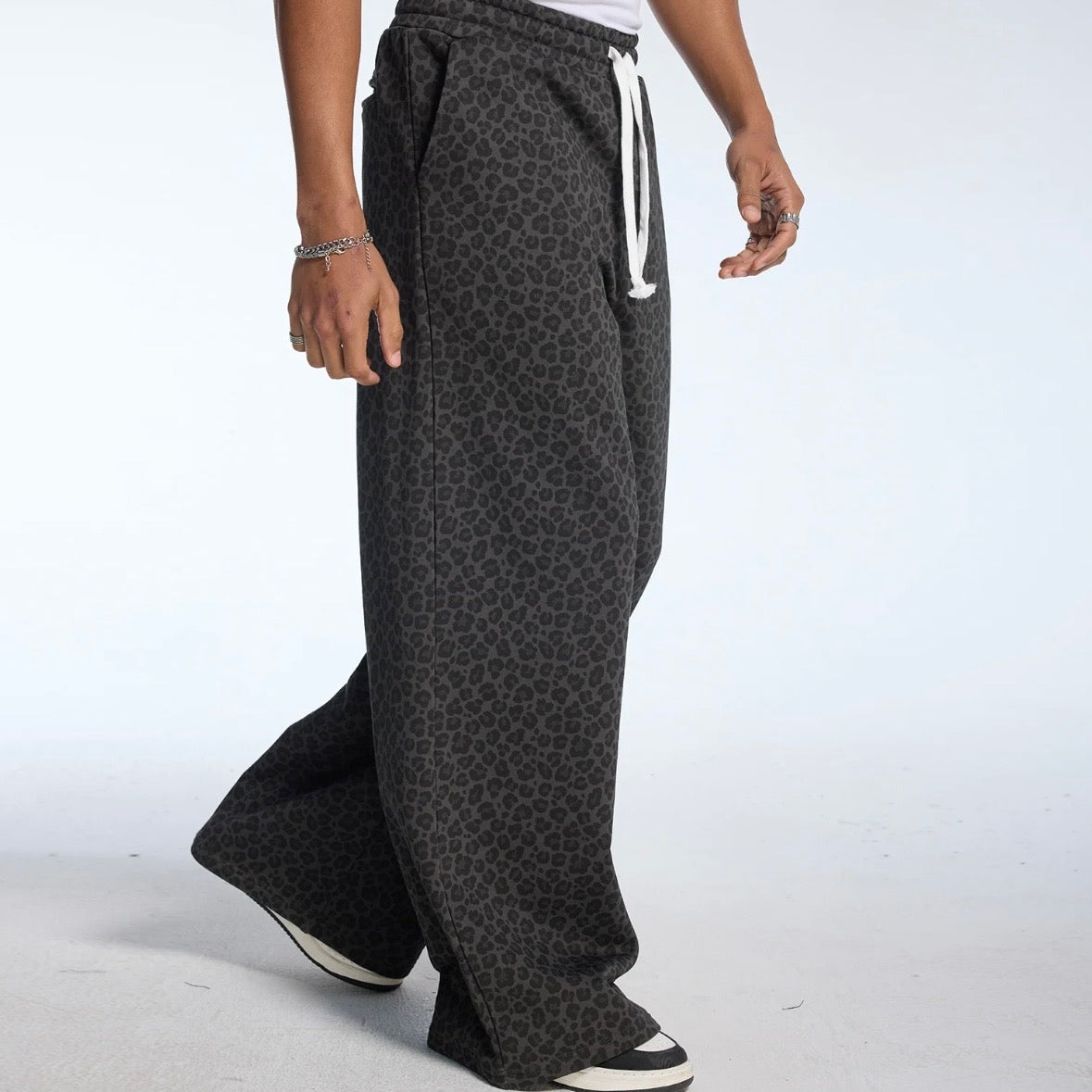 AZVA Black Leopard Art Sweatpants