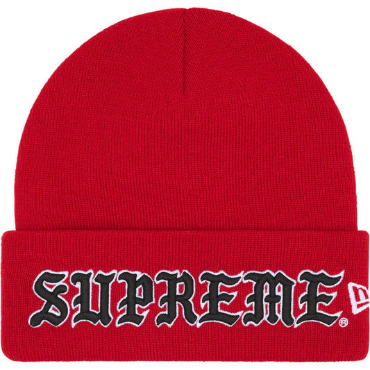 Supreme Red New Era Old English Beanie