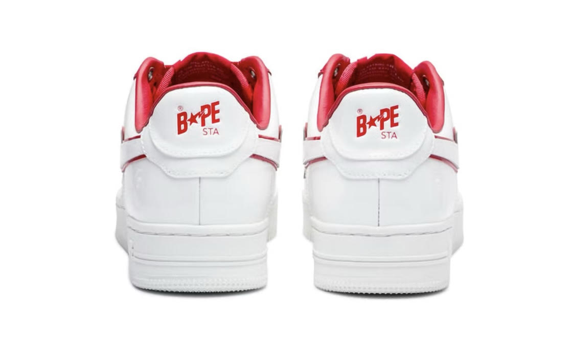 Bape Sta Patent Leather White Red