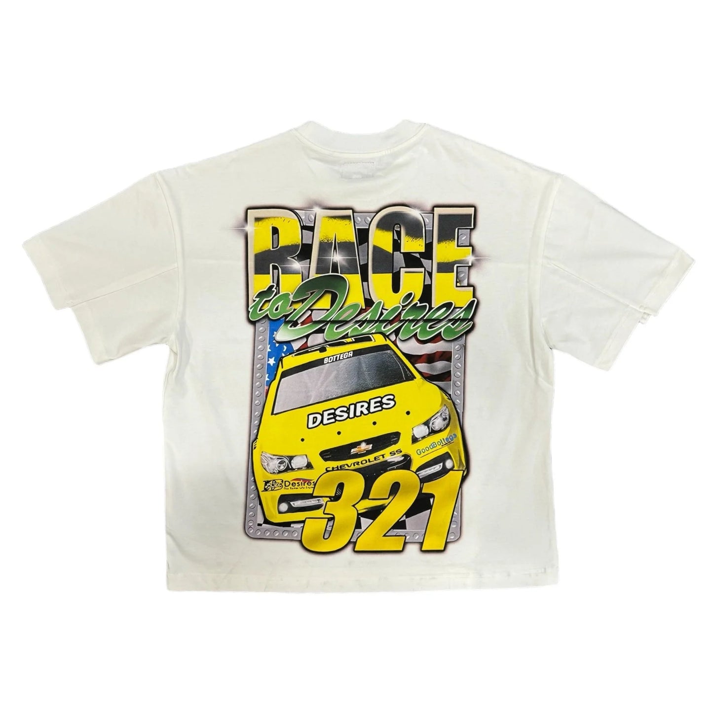 Bottega Desires White Race Nascar T-Shirt Back