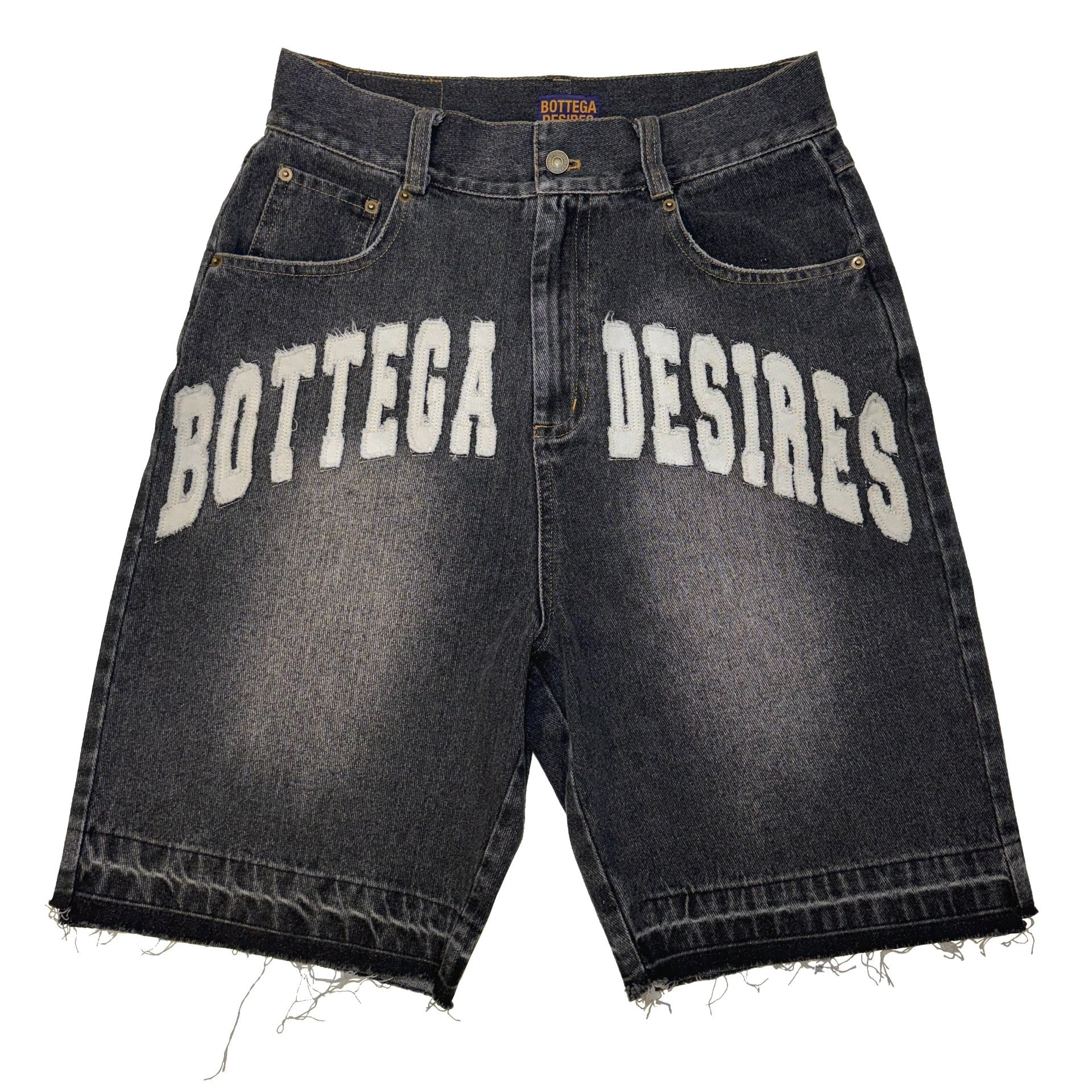 Bottega Desires Black Denim Shorts Front