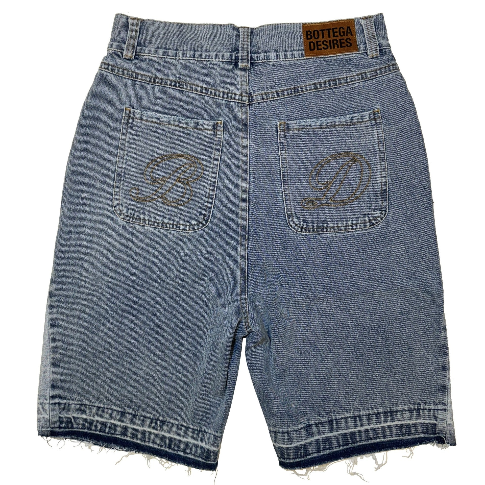 Bottega Desires Blue Denim Shorts Back