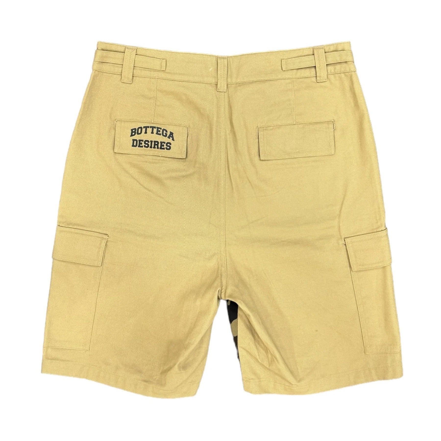 Bottega Desires Camo Cargo Shorts Back