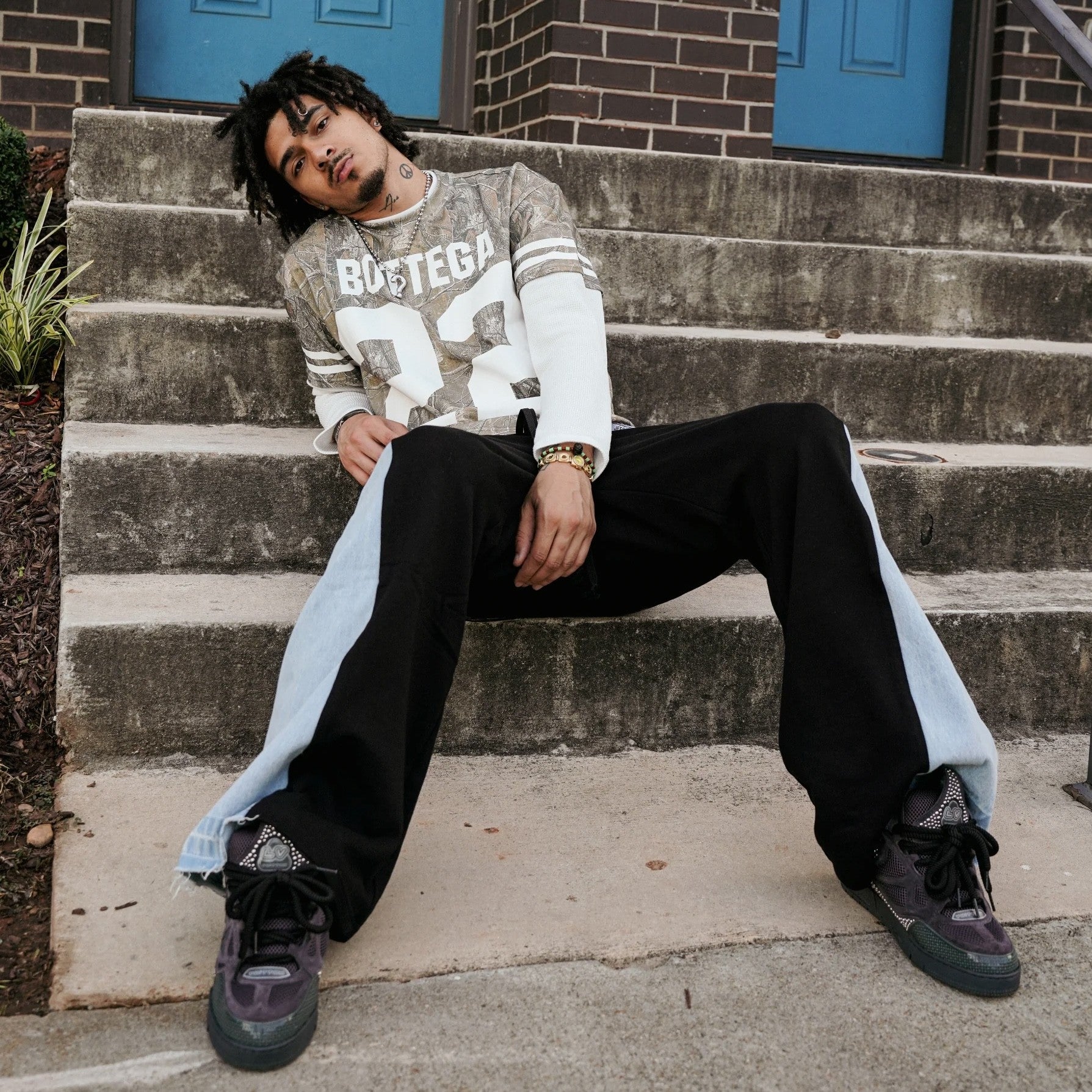Bottega Desires Camo Long Sleeve On Body