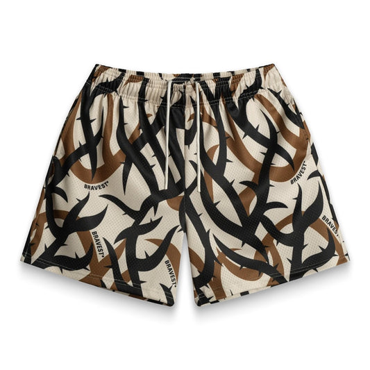 Bravest Studios Brown Thorn Shorts Front