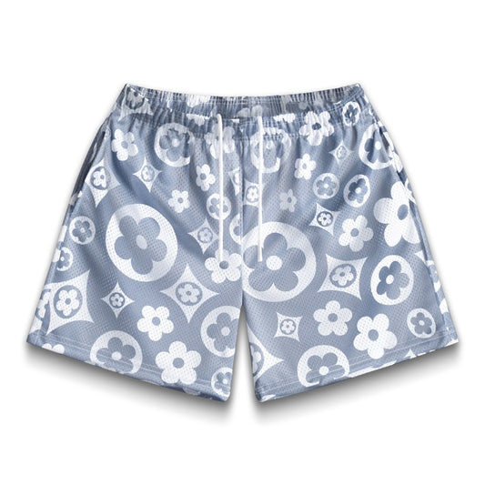 Bravest Studios Grey Flower Shorts Front