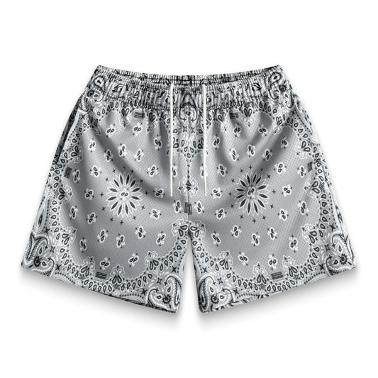 Bravest Studios Grey Paisley V2 Shorts Front
