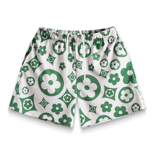 Bravest Studios Lucky Green Flower Shorts Front