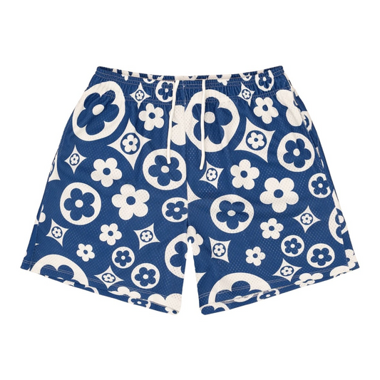 Bravest Studios Royal Blue Flower Shorts front