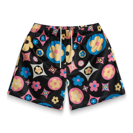 Bravest Studios Black Multi Flower Shorts