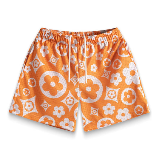 Bravest Studios Orange Flower Shorts