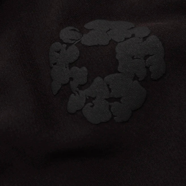 Denim Tears Faded Black Mono Cotton Wreath Sweatpants