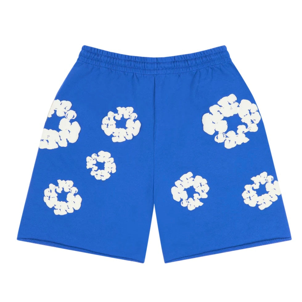 Denim Tears Blue Cotton Wreath Shorts