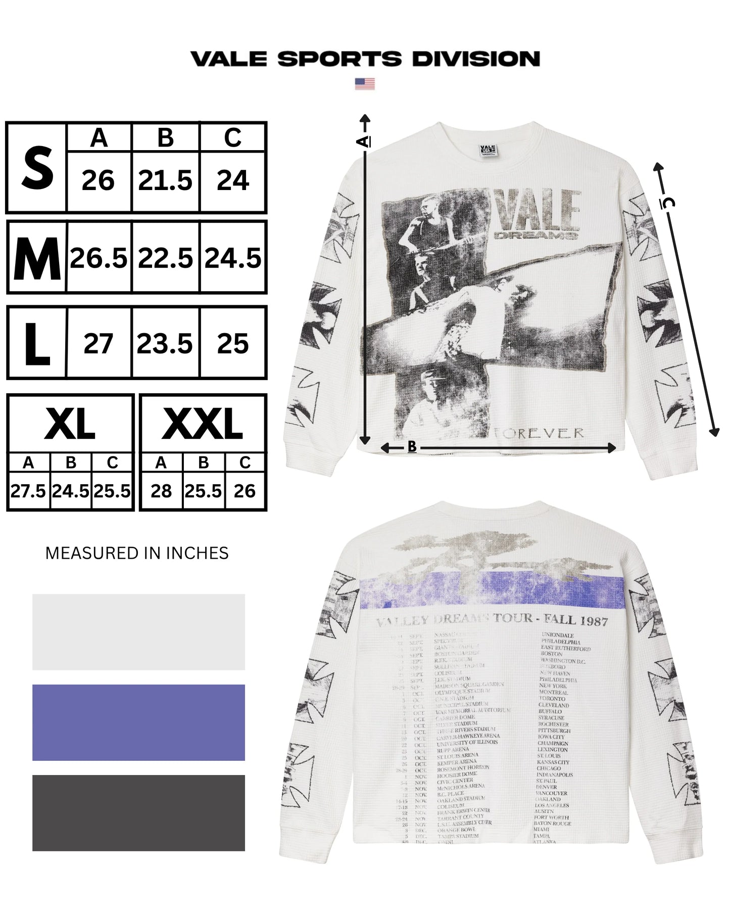 Vale White Valley Slam Long Sleeve