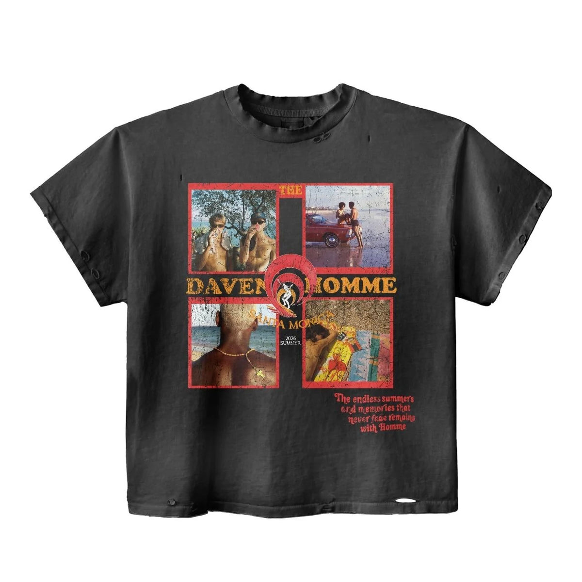 Daven Homme Black Santa Monica T-Shirt