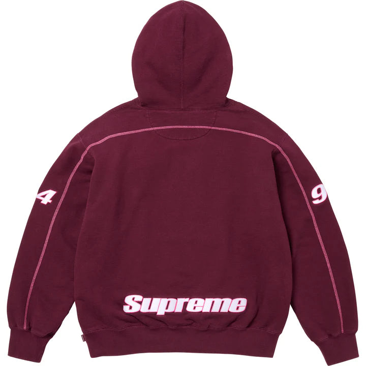 Supreme Burgandy Overlock Hoodie