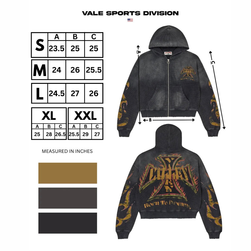 Vale Black Reborn Waffle Zip Hoodie