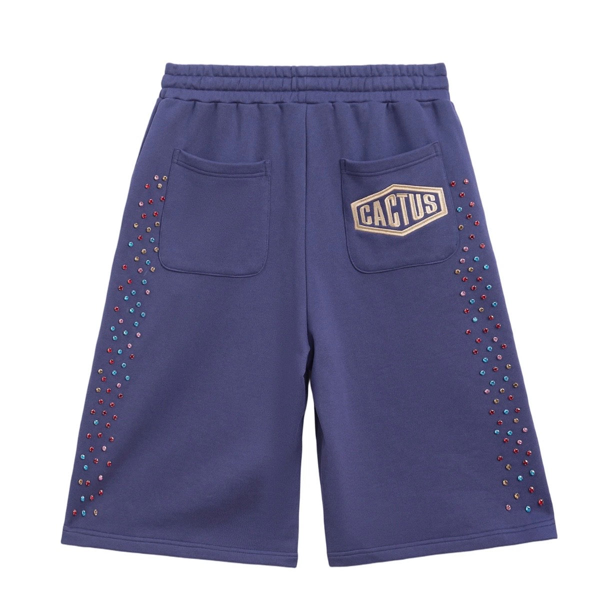 AZVA Navy Crystal Cactus Shorts