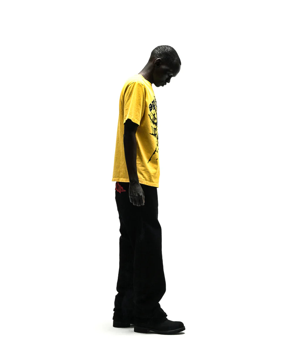 Sp5der Yellow Scattered OG Web V2 T-Shirt