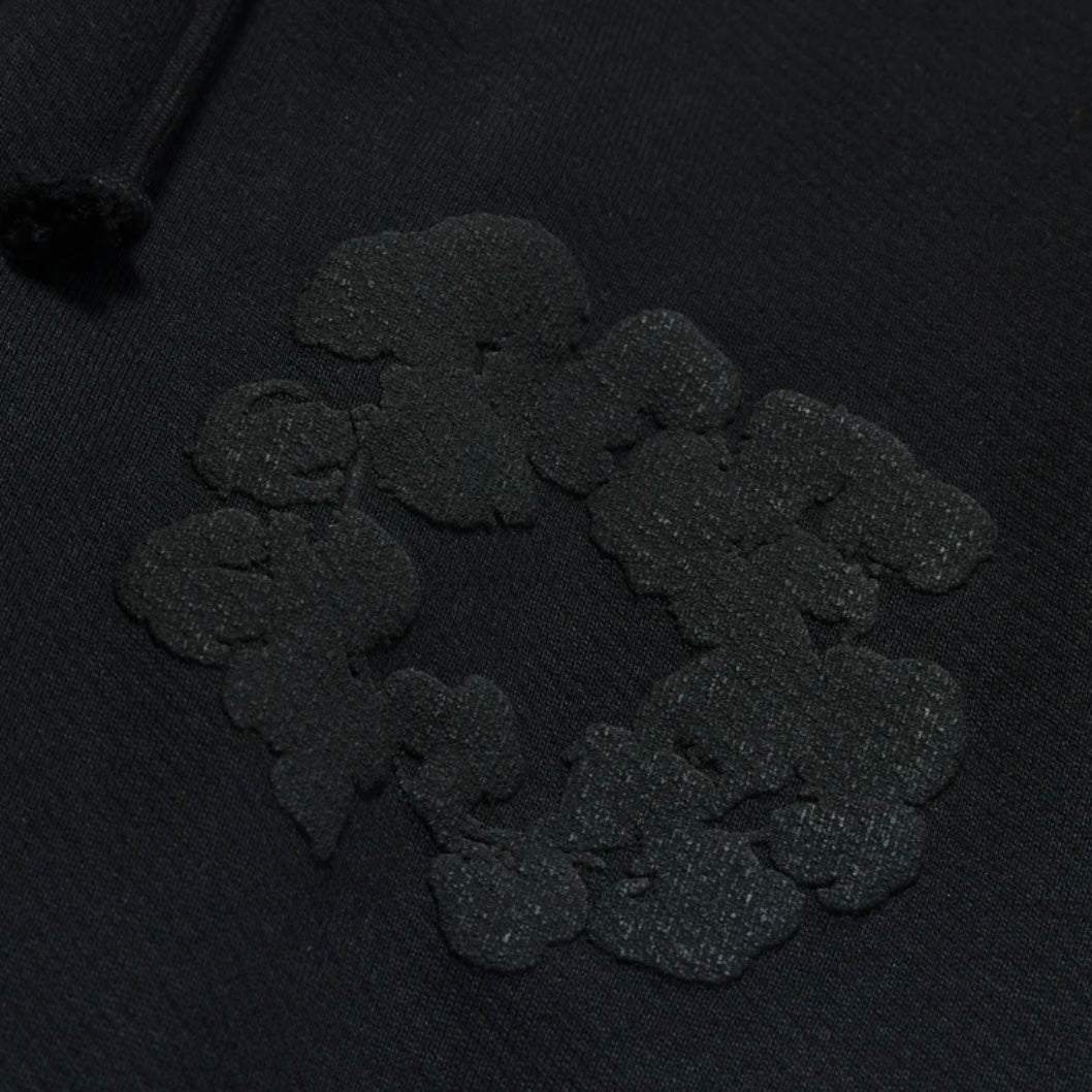 Denim Tears Monochrome Black Cotton Wreath Sweatpants