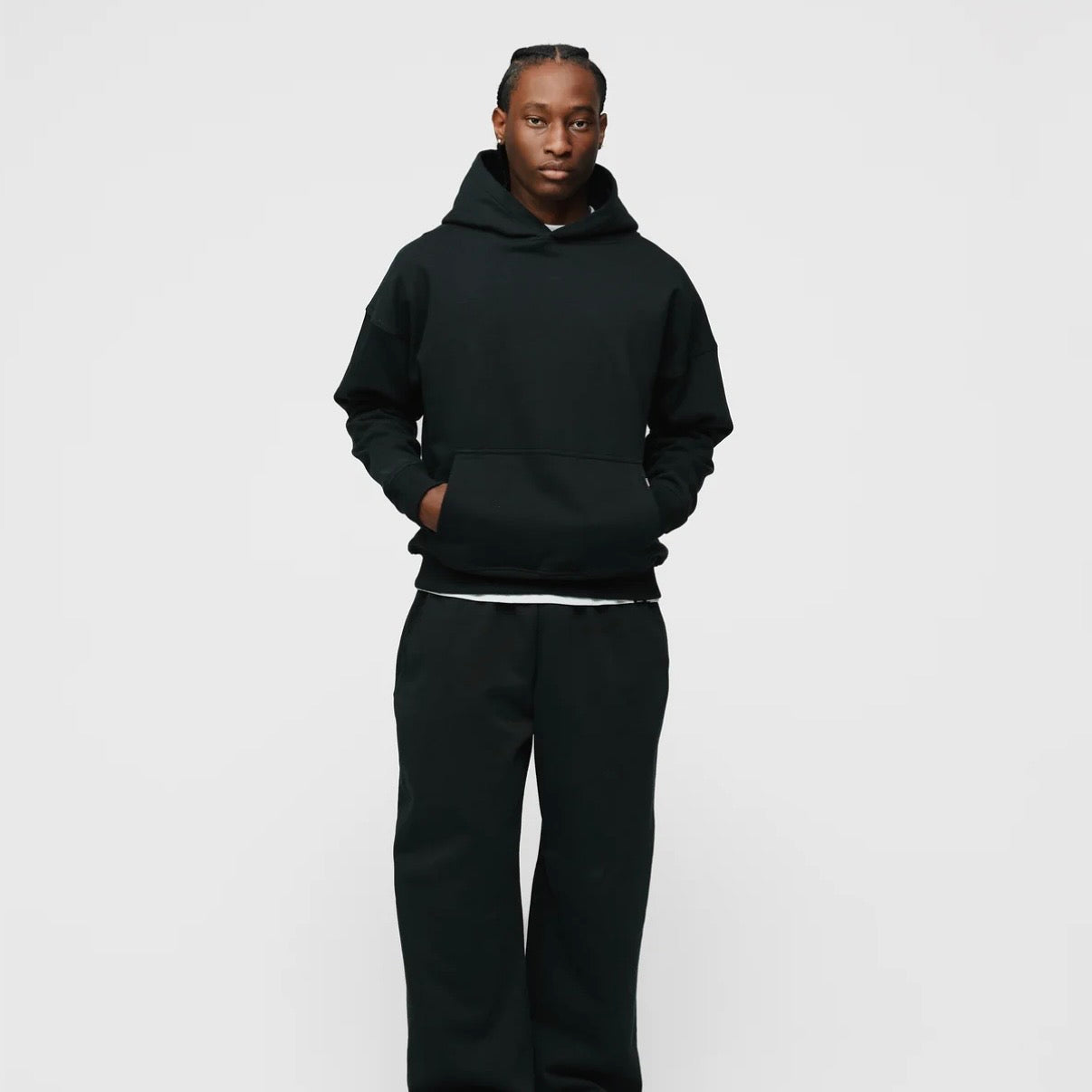 Hours Black Blank Hoodie