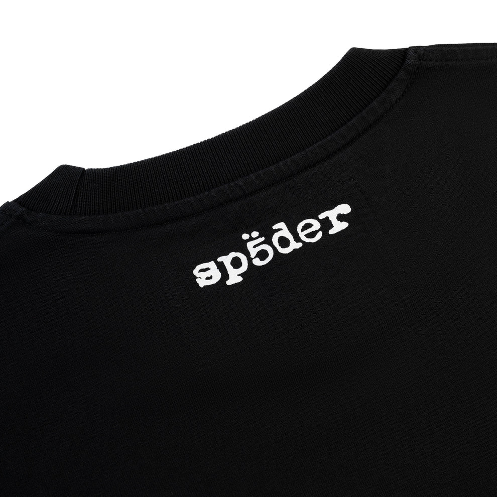 Sp5der Black Diffused Collegiate T-Shirt