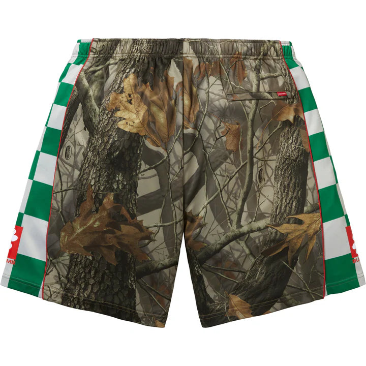 Supreme Green Camo Checkerboard Soccer Shorts