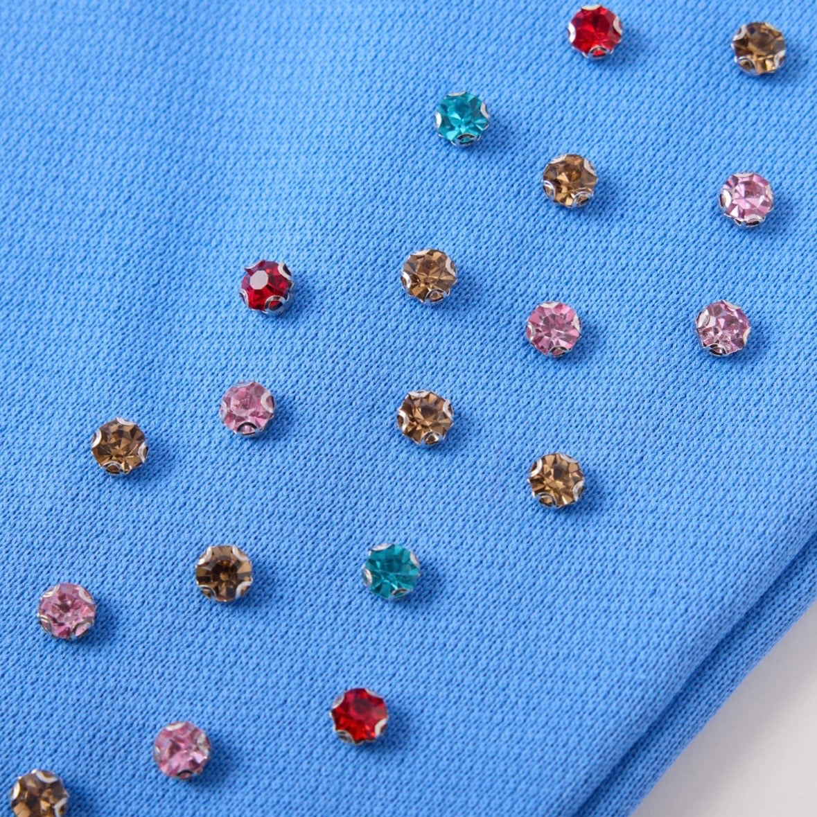 AZVA Baby Blue Crystal Cactus Sweatpants