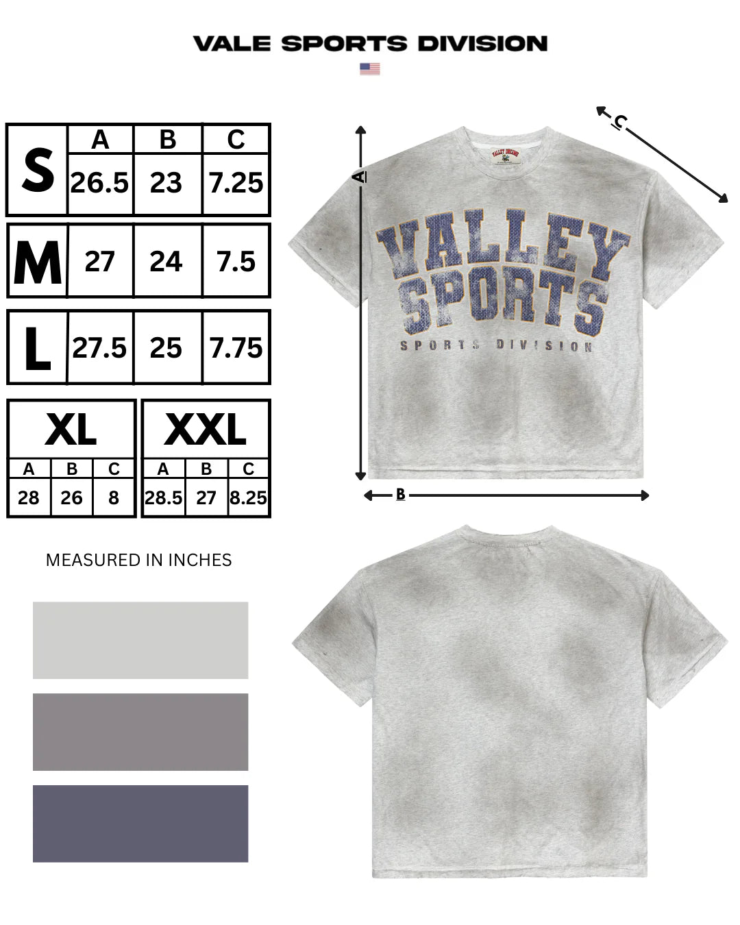 Vale Gym Grey Sports Division T-Shirt